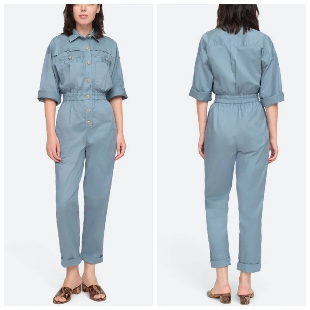 Sea New York Tabitha Jumpsuit steel blue size 6 NWT